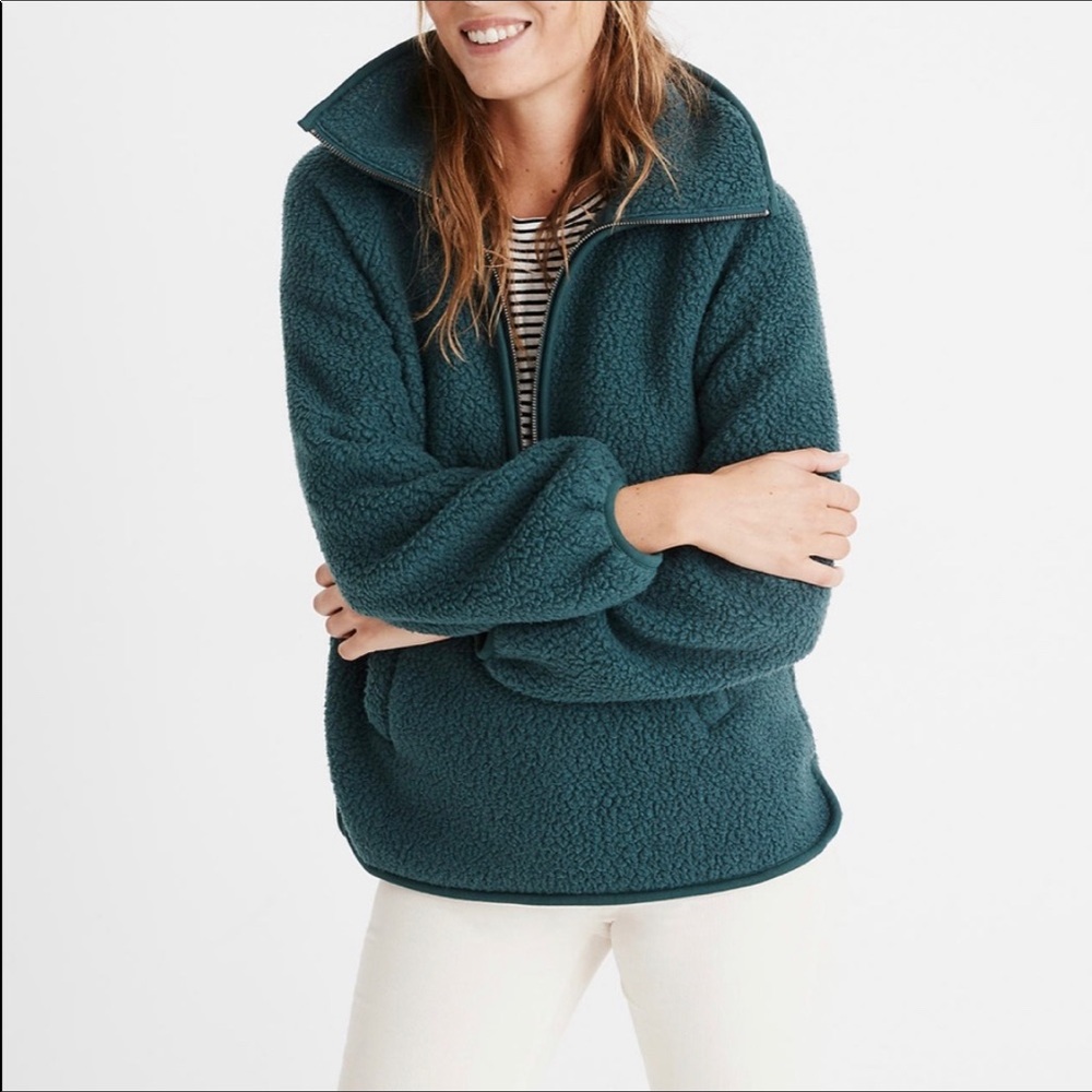 Madewell Quarter Zip Fleece Pullover